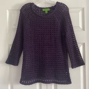 Island Republic Royal Purple Open Weave Sweater - Size Medium